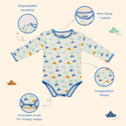 Full Sleeve Bodysuit - Paper Boat
