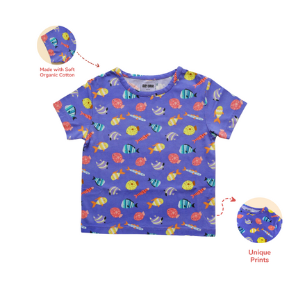 Ola! Otter Organic Cotton Oversized T-Shirt for Kids | Unisex Sustainable Tee | Soft & Breathable Baby & Toddler Wear |