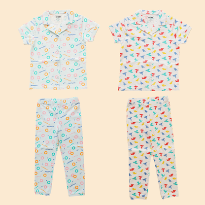 2 Pack Half Sleeve Nightsuit - Free Float & Gummy Birds