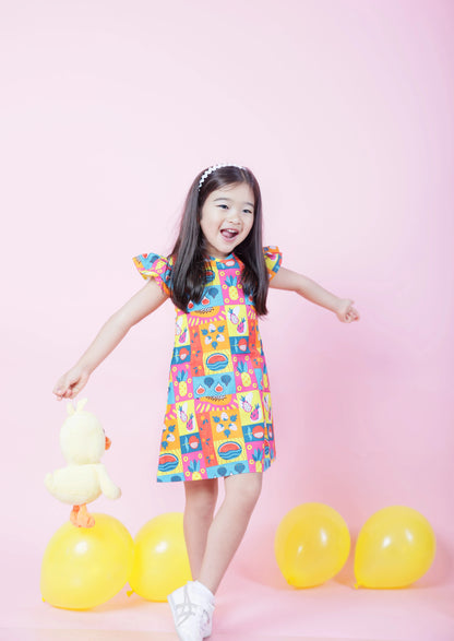 Ola! OtterOrganic Cotton A-Line Dress for Girls | Dresses for Girls | Soft & Comfortable|  Sustainable Baby & Toddler Girl Clothing | 18 Months–6 Years